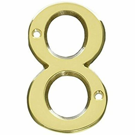BRASS ACCENTS 6 in. Raised Numeral of No.8, Polished Brass I07-N5580-605